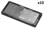 Riflettore bianco 85x39 mm autoadesivo con piastra di base x10 pezzi