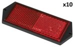 Catadiottro rosso 104x40 mm con fissaggio a vite x10 pezzi