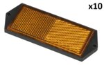 Reflector arancione 104x40mm con fissaggio a vite x10 pezzi
