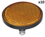 Catarifrangente arancione 60 mm con bullone 5 x10 pezzi