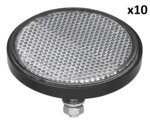 Catarifrangente bianco 60 mm con bullone 5 x10 pezzi