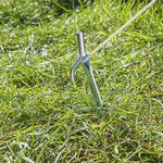 Picchetto da tenda 25 cm in metallo con gancio x10 pezzi