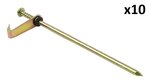 Picchetto da roccia 21 cm in metallo con gancio x10 pezzi