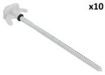 Picchetto per tenda 20 cm in metallo avvitabile con gancio in plastica x10 pezzi