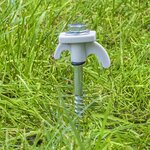 Picchetto per tenda 20 cm in metallo avvitabile con gancio in plastica x10 pezzi