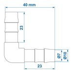 Raccordo ad angolo per tubo 10 mm x10 pezzi