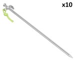 Picchetto da roccia 40 cm in acciaio zincato con gancio a L – Set da 10 pezzi