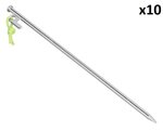 Picchetto da tenda 40 cm in acciaio zincato con gancio a P Heavy Duty x10 pezzi