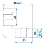Raccordo portagomma angolato 12 mm x10 pezzi