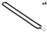 Cinghia elastica 300 mm con gancio a S x4 pezzi