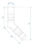 Raccordo per tubo con O-ring per tubi da 10/12 mm rosso x5 pezzi
