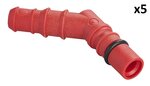 Raccordo per tubo con O-ring per tubi da 10/12 mm rosso x5 pezzi