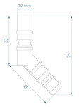 Raccordo per tubo con O-ring per tubi da 10/12 mm blu x5 pezzi