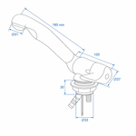 Rubinetto acqua fredda Keramik Style 12V diametro 33 mm cromo x5 pezzi