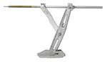 Supporto angolare per caravan 1000 kg 605 x 280 mm H: 470 mm con piede stabilizzante e meccanismo di estensione prolungato