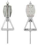 Supporto angolare per caravan 1000 kg 605 x 280 mm H: 470 mm con piede stabilizzante e meccanismo di estensione prolungato