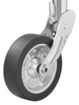 Ruotino di manovra 570/60 mm con cerchio in metallo grande e gomma 220 x 65 mm, pieghevole 300 kg