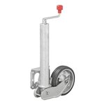 Ruota jockey 60 mm cerchio in metallo con pneumatico in gomma 200 x 50 mm pieghevole