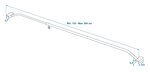 Supporto per telone in alluminio  estensibile  132-204 cm  per telone per rimorchio