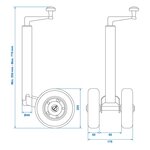 Ruotino anteriore doppio 48 mm con pneumatici pieni in gomma naturale 200 x 50 mm