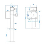 Piede di supporto 60x60 mm inclinabile SF60 D85 SW19 360-595 mm 1350 kg