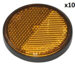 Riflettore arancione 58 mm autoadesivo con piastra di base x10 pezzi