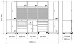 Sistema a parete Flex legno 5 moduli