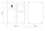 Mobile di base con supporto per rotelle e modulo per rifiuti