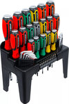 Serie di cacciaviti con assortimento inserti in un supporto in plastica 44 pz