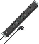 Multipresa 2 prese nera 3 m H05VV-F 3G1,5 formato 19