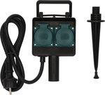 Presa da giardino con picchetto di terra IP44 doppia 1,4 m H07RN-F 3G1,5
