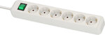 Multipresa con interruttore 6 prese bianca 3 m H05VV-F 3G1,5