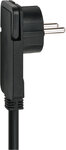 Multipresa con spina piatta 4 prese nera 2m H05VV-F 3G1,5