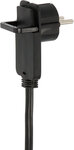 Multipresa con spina piatta 6 prese nera 2m H05VV-F 3G1,5