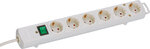 Multipresa con spina piatta 6 prese bianca 2 m H05VV-F 3G1,5