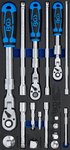 Serie di cricchetti reversibili estensibile snodabile (1/4) - (3/8) - (1/2) 17 pz