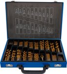 Serie di punte elicoidali e frese a gradini HSS nitruro di titanio 1 - 10 mm 231 pz
