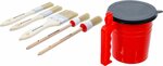 Set di spazzole piatti / anulari con secchiello per vernice 6 pz