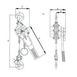 Paranco a catena 3 tonnellate -1,5m