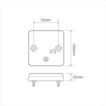 Fanale posteriore 12 24V 4 funzioni 100x100mm LED