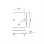 Fanale posteriore 12/24V 4 funzioni 100x100mm LED