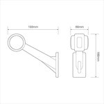 Fanale di larghezza 12 24V rosso bianco arancione 166x193mm LED destro