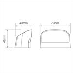 Luce targa 12/24V 70x42mm LED 2P per 343871/72