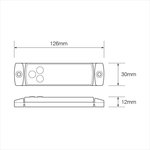 Lampada di segnalazione 12 24V rossa 126x30mm LED