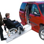 Rampa pieghevole in alluminio per sedia a rotelle 122x73cm 270kg