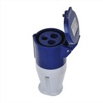 Spina di contrasto CEE 16A alloggiamento smontabile blu bianco