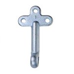 Gancio valvola n. 1 destro 170mm con occhiello avvitabile