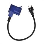 Cavo prolunga 40cm da spina Schuko a controspina CEE angolata + presa Schuko