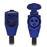 Cavo prolunga 40cm da spina Schuko a controspina CEE angolata + presa Schuko