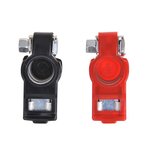 Set di morsetti per batteria (+) e (-) con protezione in plastica rosso nero